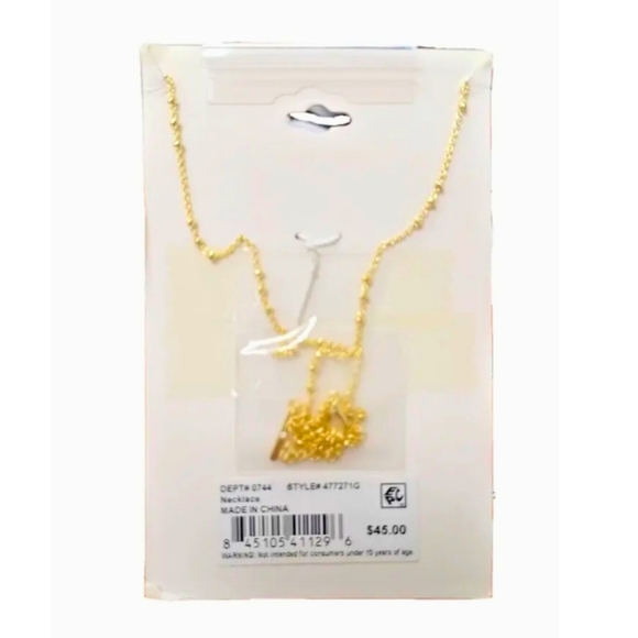 NWT Gold Flash Plated Talisman Pendant Necklace Dream Moon & Stars 16" Unwritten - Picture 4 of 4